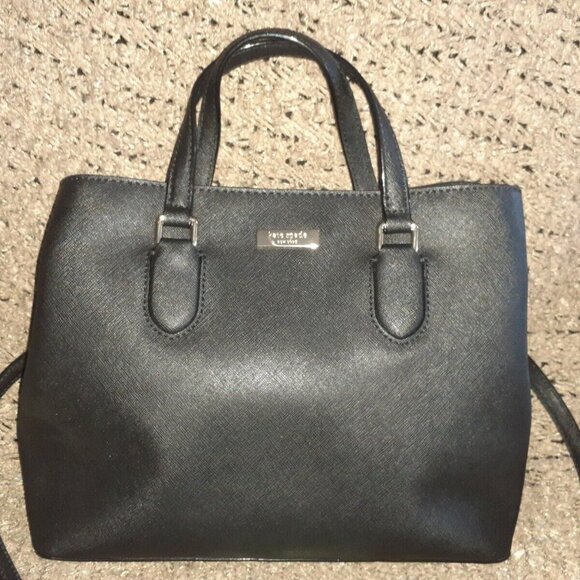 KATE SPADE-LAUREL WAY-EVANGELIE LEATHER SATCHEL/SHOULDER/XBODY-BLACK-NEW W/TAG - Picture 4 of 9